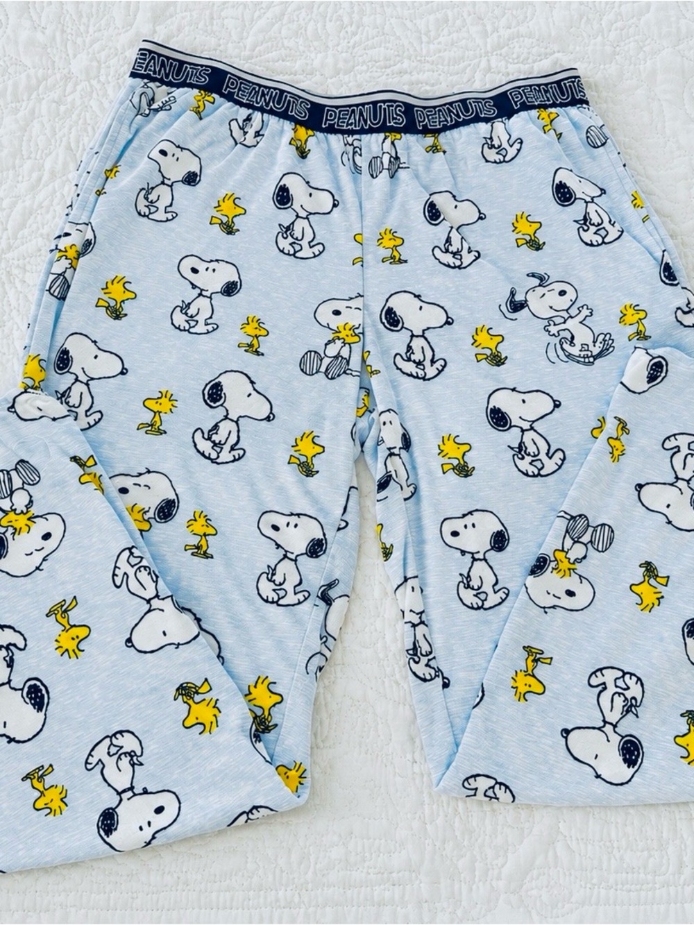 Peanuts Light Blue Snoopy & Woodstock Pajama Pants